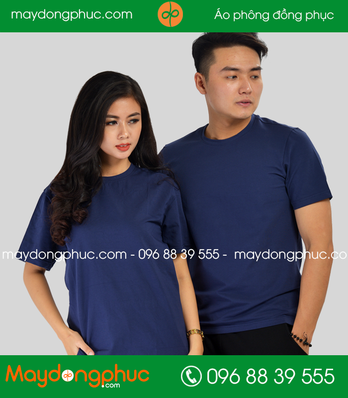 Áo phông cổ tròn đồng phục màu tím than